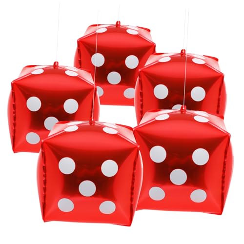 LRXIYODE 10 Stück Würfel Folienballons Rot Themen Party Deko Würfelform Langlebig Aluminiumfolie Geburtstagsdeko Männer Hintergrund von LRXIYODE