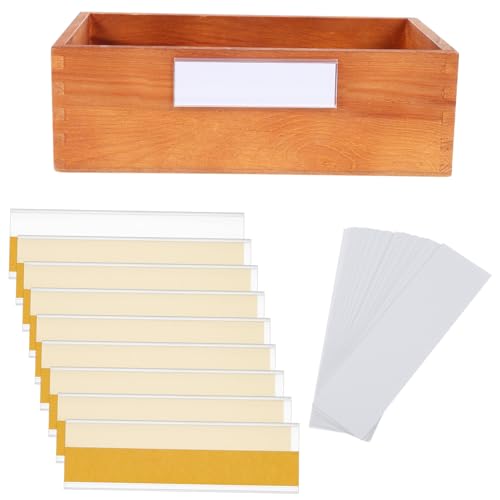 LRXIYODE 100 Stück Selbstkleber Etikett Rack wiederverwendbar Drahtregalbezeichnungen Schublade Name farbig Etikettenhalter für Glasregale Kennzeichnungsstreifen Kommodenetiketten PVC von LRXIYODE