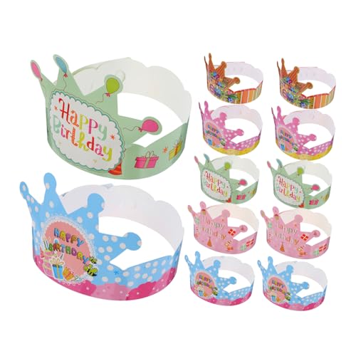 LRXIYODE 100 Stück Teiliges Papierkronen Geburtstagskronen Partyhut für Mädchen und Jungen Bunte Kopfbedeckung für Kindergeburtstag Dekoration Leichte und Bequeme Partyaccessoires von LRXIYODE
