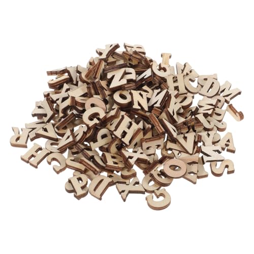 LRXIYODE 104 Stück Mini Holzbuchstaben für DIY Bastelprojekte Unbearbeitete Holzbuchstaben für Kreative Dekorationen für Partys und Bastelarbeiten Natürlicher Holzton Leicht zu Bemalen von LRXIYODE