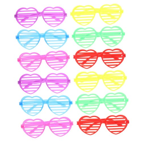 LRXIYODE 12 Stück Herzförmige Partybrille Lustige Brillen für Valentinstag Karneval Foto Props Farben für Partys und Kinderverkleidungen von LRXIYODE
