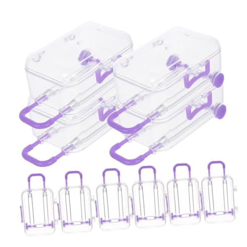LRXIYODE 12 Stück Mini Koffer Süßigkeitenboxen aus Klarem Kunststoff Wiederbefüllbare Geschenkboxen für Partys Hochzeit Shower Vielseitige Aufbewahrung für Kleine Geschenke und Dekoration von LRXIYODE