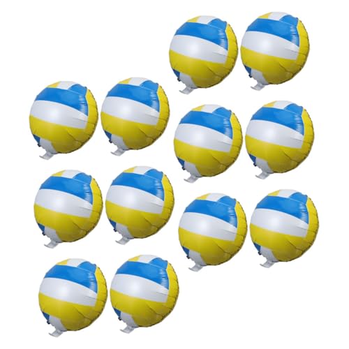 LRXIYODE 12 Stück Teiliges Aluminiumfolien Volleyballballons Realistische Sportparty Dekoration und Foto requisiten für Volleyball Geburtstag Teamorientierte Veranstaltung und Sportliche von LRXIYODE