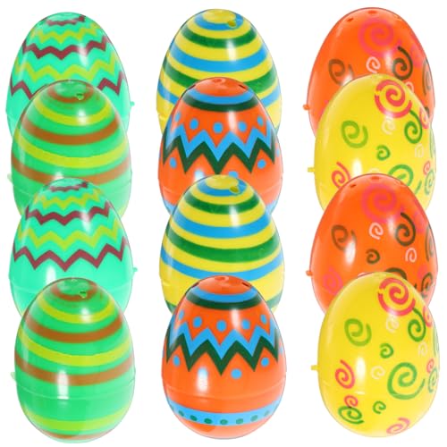 LRXIYODE 12 Stück Wiederverwendbare Ostereier Befüllbare Plastikeier für Ostern Party Dekoration Boxen für und Überraschungen für Familien Vielseitig Einsetzbar von LRXIYODE