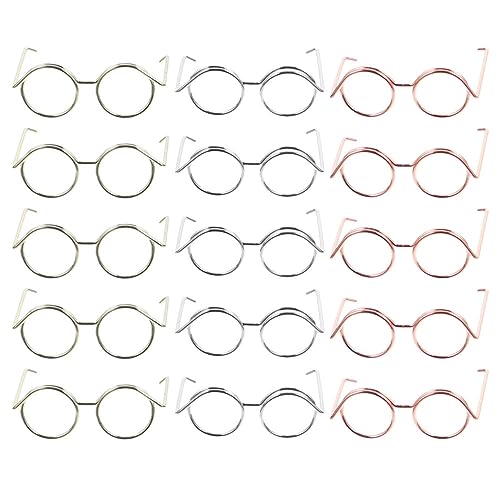 LRXIYODE 15Stücke Teiliges Puppenbrillen aus Metall Robuste Brillen für Puppen Roségold für Kreatives und Kostümverkleidungen LRXIYODE 15Stücke Teiliges Puppenbrillen aus Metall Robuste Brillen für Puppen Roségold für Kreatives und Kostümverkleidungen von LRXIYODE