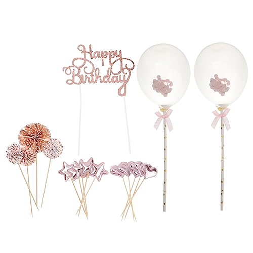 LRXIYODE 17Stücke Teiliges Geburtstags Tortendekoration mit Roségoldenem Cake Topper Kreative Kuchendeko für Geburtstagsfeiern für Kuchen Cupcakes und Desserts zu Verwenden LRXIYODE 17Stücke Teiliges Geburtstags Tortendekoration mit Roségoldenem Cake Topper Kreative Kuchendeko für Geburtstagsfeiern für Kuchen Cupcakes und Desserts zu Verwenden von LRXIYODE