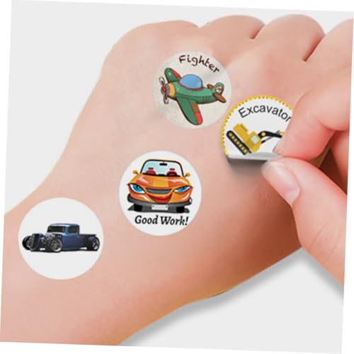 LRXIYODE 2 Rollen Selbstklebende Belohnungssticker Fahrzeugmotive Kleine Aufkleber für Schule Lustige Sticker zum Belohnen und Dekorieren von LRXIYODE