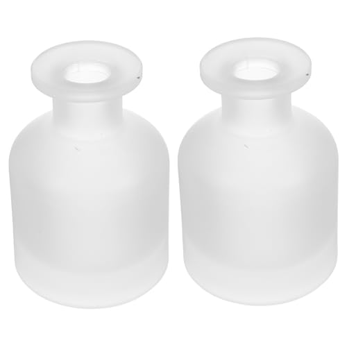 LRXIYODE 2 Stück Dekorative Glas Duftöl Diffuser Flaschen Nachfüllbare Aromatherapie Glasflaschen mit Minimalistischem Design für Zuhause und Büro Langlebige Leichte Duftstäbchen Behälter von LRXIYODE