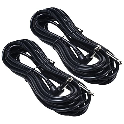 LRXIYODE 2 Stück Elektrisches Gitarrenkabel Audio Kabel für Gitarre und Bass Hochwertige Verbindung mit Geräuschunterdrückung Schwarz mit Abgewinkeltem Stecker von LRXIYODE