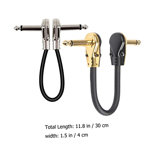 LRXIYODE 2 Stück Gitarren Effektkabel Professionelle Patchkabel für Gitarre und Bass Stabile Verbindung Flaches Design Silber und Goldfarbener Stecker Leicht und Kompakt von LRXIYODE