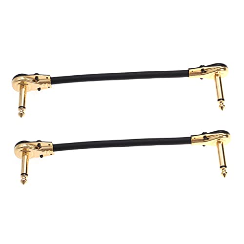 LRXIYODE 2 Stück Gitarreneffekt Kabel mit Vergoldetem Flachstecker Rauschreduzierendes Instrumentenkabel für Gitarre und Professionelle Audiogeräte von LRXIYODE