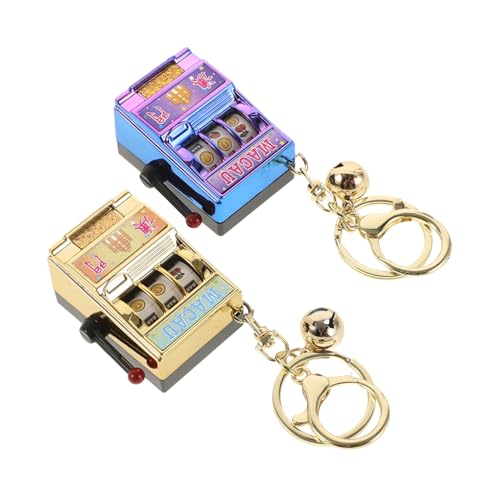 LRXIYODE 2 Stück Mini Slot Machine Schlüsselanhänger Lustige Maschine für Partys Dekoration und für Geburtstagskuchen und Themenfeiern von LRXIYODE
