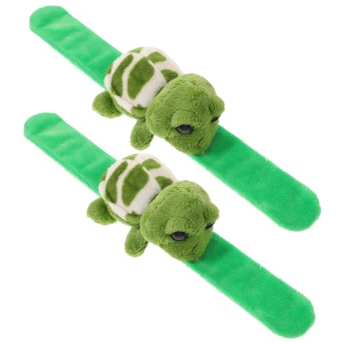 LRXIYODE 2 Stück Plüsch Schildkröten Slap Armband Weiches Kuscheltier Stofftier Armband Niedliches Tier Wristband für Party Favor Geburtstagsfeier und Tier Mottoparty Leicht Tragbar und von LRXIYODE