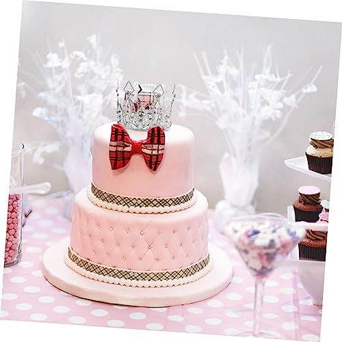 LRXIYODE 2 Stück Teiliges Silbernes Kronen Cake Topper Kreative Tortendeko für Geburtstagstorten Backfestes Crown Cake Ornament als Foto requisite für Partykuchen von LRXIYODE