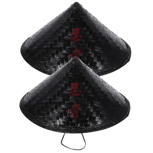 LRXIYODE 2 Stück Traditioneller Hut Leicht Atmungsaktiv Japanischer Samurai Stil Cosplay Party Requisit Vielseitiger Sonnenschutz Tragbar Dekoratives Accessoire für Aufführungen von LRXIYODE