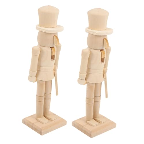 LRXIYODE 2 Stück Unbemalter Holz Soldat DIY Blank Holz Figur Weihnachtliche Bastelidee für Erwachsene Dekorative Weihnachtsdekoration von LRXIYODE