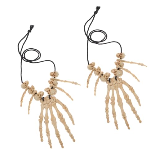 LRXIYODE 2 Stück Vintage Skull Handknochen Halskette Halloween Anhänger Unisex Gothic Schmuck für Cosplay Mottoparty und Alltag LRXIYODE 2 Stück Vintage Skull Handknochen Halskette Halloween Anhänger Unisex Gothic Schmuck für Cosplay Mottoparty und Alltag von LRXIYODE