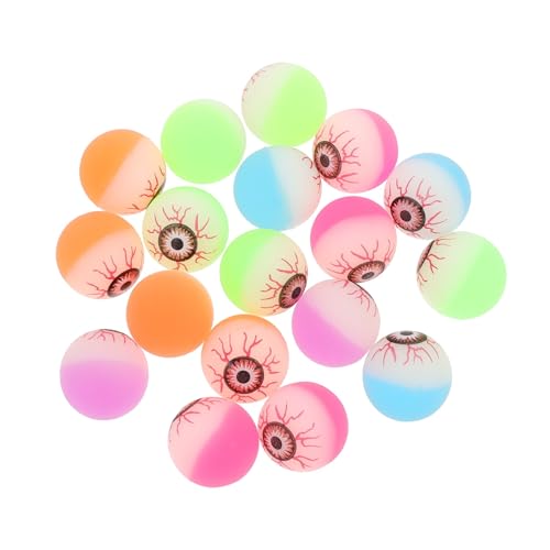 LRXIYODE 20 Stück Bunte Halloween Augenbälle Elastische Spielzeuge für Party Mitgebsel Gruselige Deko und Horror Requisiten für Zufällige Farben Tombola für Junge Mädchen von LRXIYODE