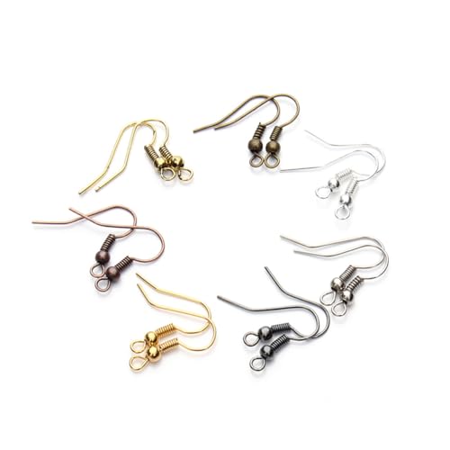 LRXIYODE 200 Stück Allergie Ohrhaken Silber für Damen Sterling Ohrhaken Schmuckteile DIY Ohrring Rohlinge Ohrschmuck Zubehör für Alltag und Party von LRXIYODE