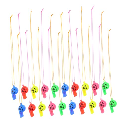 LRXIYODE 24 Stück Fußball Pfeife sportgel sports camping-zubehör festoon geburtstagseinladungen Fußball-Partygeschenke Bulk Fußball pfeift Pfeife für Trainer Jubelpfiff Sportpfeife Plastik von LRXIYODE