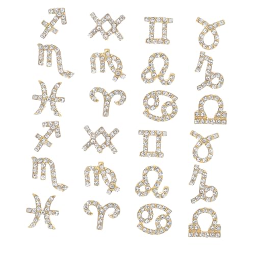 LRXIYODE 24 Stück Teiliges Metall Nail Charms mit Strass Langlebige Nageldekorationen für Kreative Maniküre Kompakte Vielseitig Einsetzbar für Stilvolle Nail Art Designs von LRXIYODE