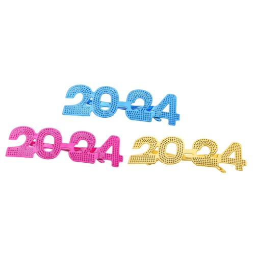 LRXIYODE 3 Paare Lustige Neujahrsbrille Einzigartige Party Requisiten Gold Rosa und Blau für Silvesterfeiern Foto Accessoires Langlebig und Kreativ LRXIYODE 3 Paare Lustige Neujahrsbrille Einzigartige Party Requisiten Gold Rosa und Blau für Silvesterfeiern Foto Accessoires Langlebig und Kreativ von LRXIYODE