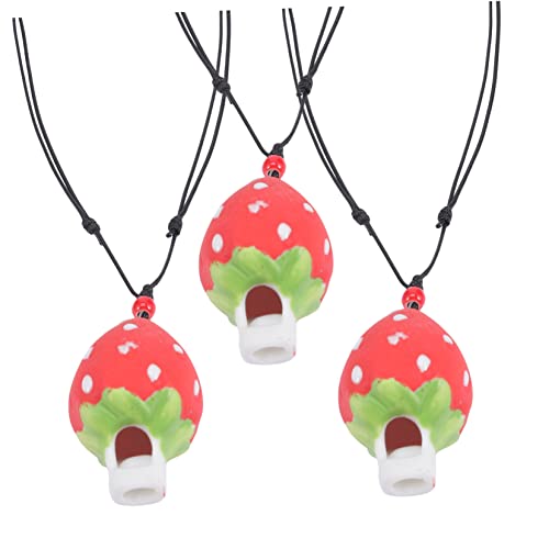 LRXIYODE 3 Stück Erdbeer Keramik Pfeife Halsketten Für Kinder Musikinstrumente Mit Lanyard Buntes Spielzeug Für Kleinkinder Geschenkidee Für Mädchen Jahren LRXIYODE 3 Stück Erdbeer Keramik Pfeife Halsketten Für Kinder Musikinstrumente Mit Lanyard Buntes Spielzeug Für Kleinkinder Geschenkidee Für Mädchen Jahren von LRXIYODE