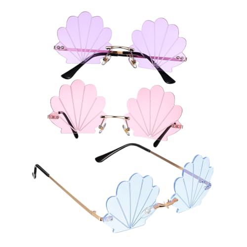 LRXIYODE 3 Stück Sonnenbrillen rahmenlos Muschelform Uv Schutz Spaßige Partybrille für Halloween Beach Photo Booth Accessoires Modisch Vielseitig LRXIYODE 3 Stück Sonnenbrillen rahmenlos Muschelform Uv Schutz Spaßige Partybrille für Halloween Beach Photo Booth Accessoires Modisch Vielseitig von LRXIYODE