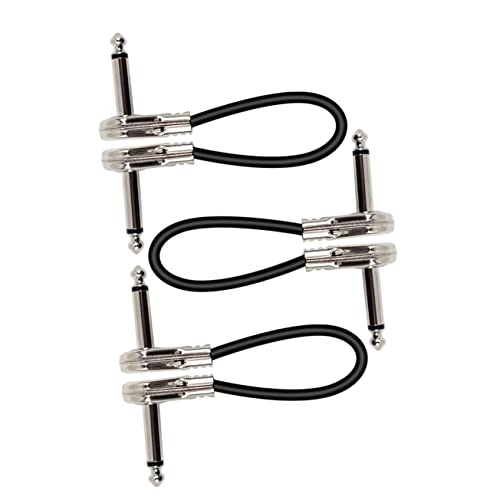 LRXIYODE 3 Stück Teiliges Gitarren Patchkabel Flach für Elektrische Musikinstrumente Langlebig Kompatibel mit Gitarre Bass und Keyboards Hochwertiges von LRXIYODE