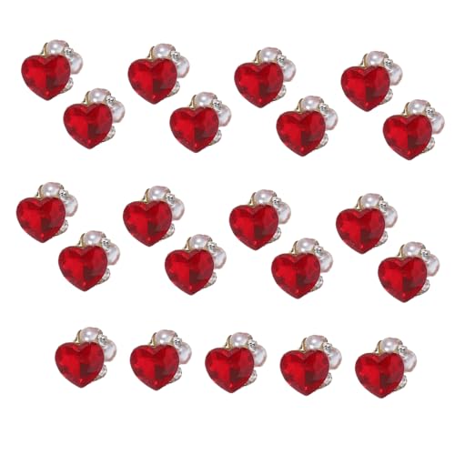 LRXIYODE 30 Stück Nail Charms Rote Strasssteine Nägel Schmuck Flatback Rhinestones Für Frauen Vielseitige Nail Art Für Hochzeit Party Alltag von LRXIYODE