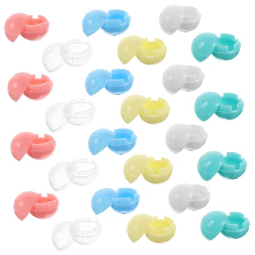 LRXIYODE 30 Stück Teiliges Bunte Transparente Kunststoffkapseln für Mini-vending-maschinen Leere Wiederbefüllbare Kugeln als Vielseitige Behälter für Süßigkeiten und Partygeschenke von LRXIYODE