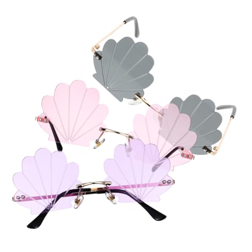 LRXIYODE 3Stücke Rahmenlose Muschelsonnenbrillen für Partys Trendige Randlose Brille Verschiedenen Farben für Outdoor Events Karneval Mottopartys Leicht LRXIYODE 3Stücke Rahmenlose Muschelsonnenbrillen für Partys Trendige Randlose Brille Verschiedenen Farben für Outdoor Events Karneval Mottopartys Leicht von LRXIYODE