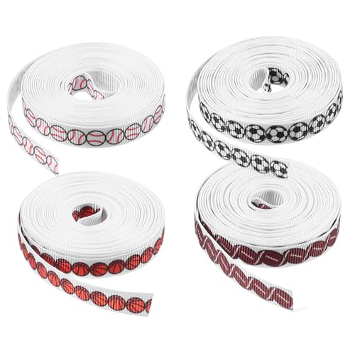 LRXIYODE 4 Rollen Basketball-Fußball-Geschenkband Fußball-bedrucktes Band verdrahtetes Band Sportliche Dekoration Sportband mit Fußballmuster Softballband zum Basteln Baseballbogen LRXIYODE 4 Rollen Basketball-Fußball-Geschenkband Fußball-bedrucktes Band verdrahtetes Band Sportliche Dekoration Sportband mit Fußballmuster Softballband zum Basteln Baseballbogen von LRXIYODE