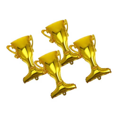 LRXIYODE 4 Stück Aluminiumfolie Ballon in Trophäenform Goldfarben Kreative Partydekoration für Abschlussfeier Fußballparty Geburtstag Vielseitiges Deko-accessoire von LRXIYODE