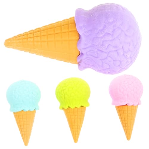 LRXIYODE 4 Stück Eiscreme Radiergummis Cartoon Design Sauberes Löschen ohne Spuren Leichte Dekorative Bleistiftradierer für Schule als und Mitgebsel von LRXIYODE