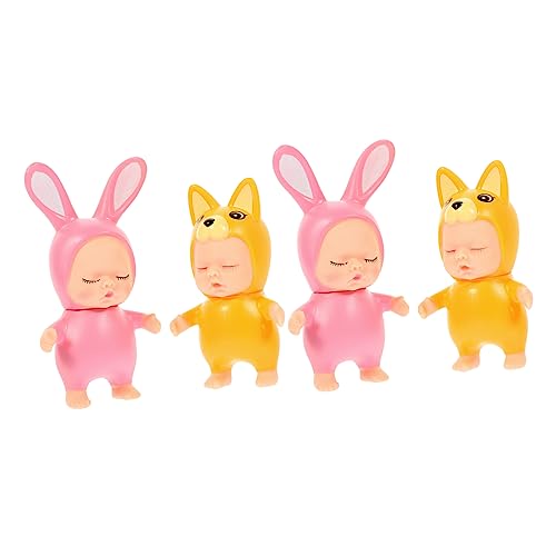 LRXIYODE 4 Stück Schlafender -Kuchen-Korb Dekorationen Schlafende Babyfiguren kleine Figuren Topper party decoration party dekoration Tortenfigurenaufsätze entzückende Kuchenfiguren PVC von LRXIYODE