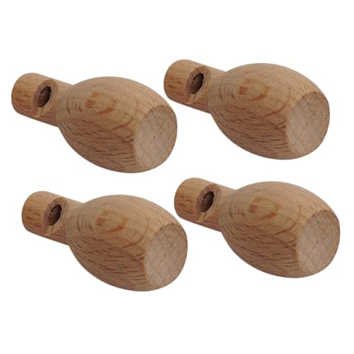 LRXIYODE 4 Stück Teiliges Holzpfeifen Bemalen DIY Musikinstrument für Sichere Holzwindpfeifen mit Glatter Oberfläche Pädagogisches Noisemaker Geschenk für Jungen und Mädchen von LRXIYODE