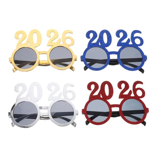 LRXIYODE 4 Stück Teiliges Partybrillen mit Glitzereffekten Leichte Langlebige Brillen für Silvester Neujahrsfeiern Requisiten und Festliche Accessoires als Geschenkbeigabe LRXIYODE 4 Stück Teiliges Partybrillen mit Glitzereffekten Leichte Langlebige Brillen für Silvester Neujahrsfeiern Requisiten und Festliche Accessoires als Geschenkbeigabe von LRXIYODE