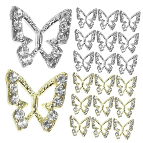 LRXIYODE 40 Stück Teiliges Metall Schmetterling Nail Charms Nageldekorationen Nail Art Zubehör für Gel und Künstliche Nägel DIY Rhinestones Kit LRXIYODE 40 Stück Teiliges Metall Schmetterling Nail Charms Nageldekorationen Nail Art Zubehör für Gel und Künstliche Nägel DIY Rhinestones Kit von LRXIYODE