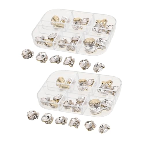 LRXIYODE 48 Stück Teiliges Nagelglas-strasssteine Transparent Flatback Klar für DIY Nagelschmuck Nail Art Sticker und Schmuckdekorationen Langlebig Glänzend von LRXIYODE