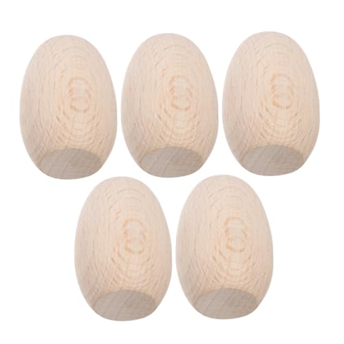 LRXIYODE 5 Stück Teiliges Kleine Unbehandelte Holzeier zum Bemalen DIY Holz Ostereier für Kreative Basteleien Vielseitige Dekoration für Wohnzimmer Kinderzimmer Büro und Partyaccessoires von LRXIYODE