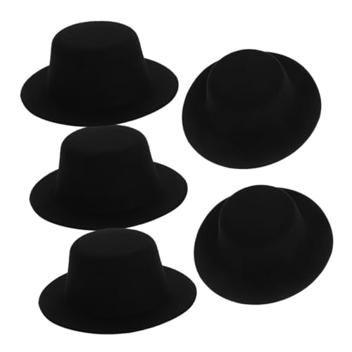 LRXIYODE 5 Stück Teiliges Mini Filzhut Kleine DIY Puppenhüte aus Filz Filigrane Miniatur Hüte für Puppenhaus Deko Handliche Bastelaccessoires Schwarz Zubehör für Kreative Bastelprojekte LRXIYODE 5 Stück Teiliges Mini Filzhut Kleine DIY Puppenhüte aus Filz Filigrane Miniatur Hüte für Puppenhaus Deko Handliche Bastelaccessoires Schwarz Zubehör für Kreative Bastelprojekte von LRXIYODE