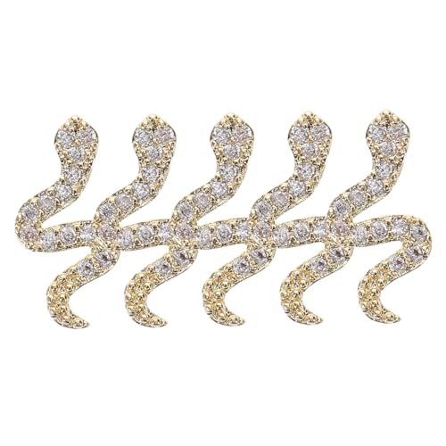 LRXIYODE 5 Stück Teiliges Schlangen Nail Art aus Metall Goldene Nagel Charms mit Funkelnden Zirkonia Langlebig und Einfach Anzubringen für Partys Hochzeiten und Gothic Nail Design für LRXIYODE 5 Stück Teiliges Schlangen Nail Art aus Metall Goldene Nagel Charms mit Funkelnden Zirkonia Langlebig und Einfach Anzubringen für Partys Hochzeiten und Gothic Nail Design für von LRXIYODE