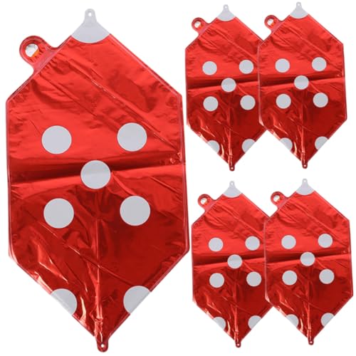 LRXIYODE 5 Stück Würfel Luftballons aus Aluminiumfolie Motto Party Dekoration Rot für Spielabend Geburtstag LRXIYODE 5 Stück Würfel Luftballons aus Aluminiumfolie Motto Party Dekoration Rot für Spielabend Geburtstag von LRXIYODE