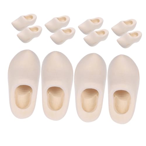 LRXIYODE 6 Paare Mini Holzschuhe Unbehandelte Niederländische Clogs Für Puppenhaus Dekoration DIY Handwerk Zubehör Natürlicher Holz Material Robustes Miniatur Design von LRXIYODE