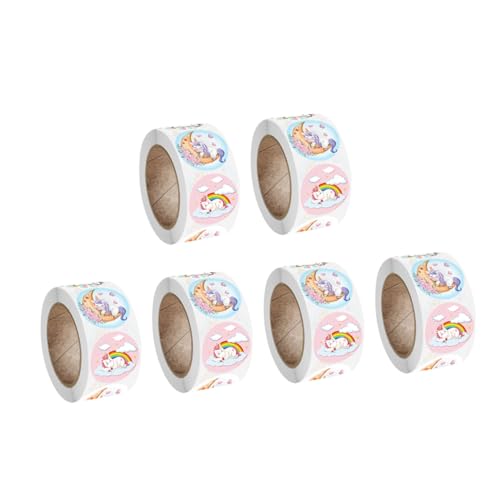 LRXIYODE 6 Rollen Belohnungsaufkleber Selbstklebend Cartoon Tiere Sticker für Umschläge Geschenkverpackung Lehrerbedarf Scrapbooking DIY Dekoration von LRXIYODE