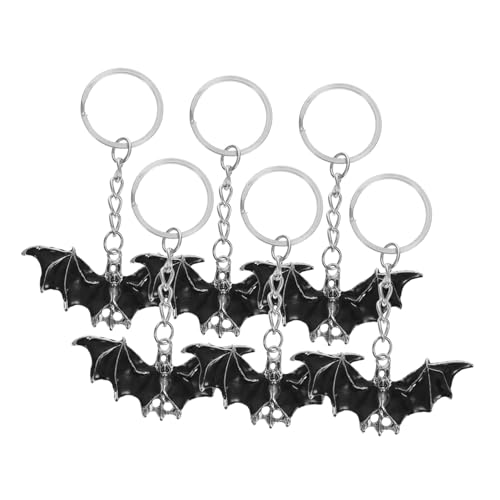 LRXIYODE 6 Stück Fledermaus Schlüsselanhänger Halloween Dekorative Anhänger für Taschen Rucksackstil Retro Party von LRXIYODE