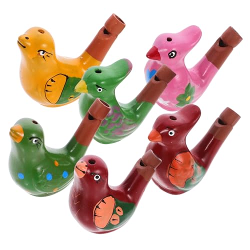 LRXIYODE 6 Stück Teiliges Bunte Keramik Vogelpfeifen für Sichere Langlebige Tonspielzeuge in Vogel-form Einfach zu Blasen für Outdoor-partys und Spielzeit von LRXIYODE