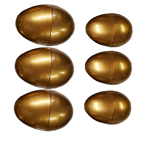 LRXIYODE 6 Stück Teiliges Goldene Plastikeier mit Kreativer Verpackung für Ostereier Suche Dekoration und Geschenkideen von LRXIYODE