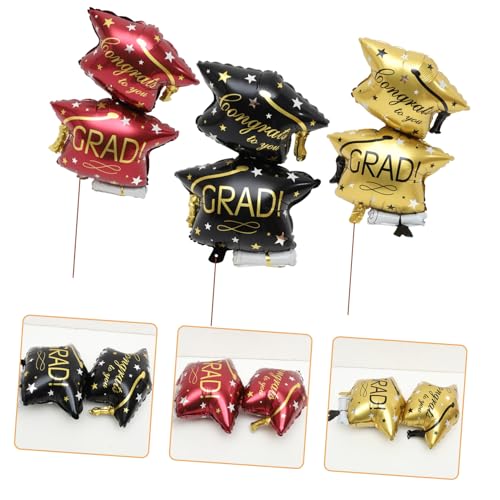 LRXIYODE 6 Stück Teiliges Jumbo Aluminiumfolie Luftballons in Gold Rot Schwarz Große Graduation Cap Ballons Metallische Abschlussfeier Dekoration für Innen Außen Einfach zu Verwenden Party LRXIYODE 6 Stück Teiliges Jumbo Aluminiumfolie Luftballons in Gold Rot Schwarz Große Graduation Cap Ballons Metallische Abschlussfeier Dekoration für Innen Außen Einfach zu Verwenden Party von LRXIYODE